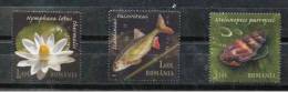 O) 2012 ROMANIA,LOTUS FLOWER,FISH SNAIL,SET,MNH - Collections