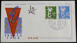 SAARLAND 1958 Mi-Nr. 439/40 CEPT FDC - 1958