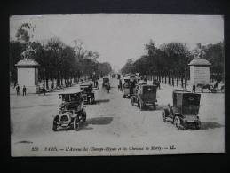 Paris.-L'Avenue Des Champs-Elysees Et Les Chevaux De Marly 1922 - Ile-de-France