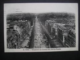 Paris-Perspective Sur L'Avenue Des Champs-Elysees 1937 - Ile-de-France