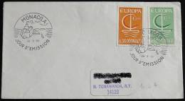 MONACO 1966 Mi-Nr. 835/36 FDC - CEPT Gelaufen - 1966