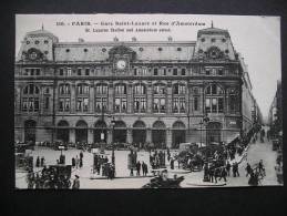 Paris.-Gare Saint-Lazare Et Rue D'Amsterdam 1929 - Ile-de-France