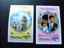 BHUTAN BHOUTAN 1981 Yvert Nº  552 / 553 ** MARIAGE ROYAL DU PRINCE CHARLES ET DE LADY DIANA SPENCER - Bhoutan