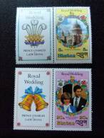 BHUTAN BHOUTAN 1981 YV 552 - 553 ** MNH MARIAGE ROYAL DU PRINCE CHARLES ET DE LADY DIANA SPENCER - Bhutan