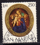 REPUBBLICA DI SAN MARINO 1974 NATALE CHRISTMAS NOEL WEIHNACHTEN NAVIDAD LIRE 250 USATO USED OBLITERE' - Used Stamps