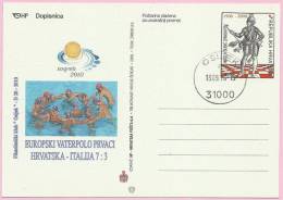 EUROPEIN WATER POLO CHAMPIONS, CROATIA-ITALY 7:3, 2010., Croatia, POSTCARD , Philatelic Club Osijek - Water-Polo