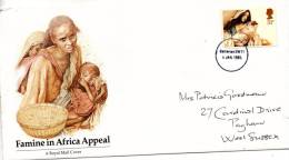 GREAT BRITAIN 1985 COVER - FAMINE IN AFRICA APPEAL WITH 31P XMAS STAMP - 1981-1990 Em. Décimales