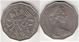 AUSTRALIA 50 Cents 1982 (XII Commonwealth Games - Brisbane) KM#74 - Used - 50 Cents