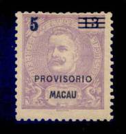 ! ! Macau - 1900 D. Carlos W/OVP Provisorio 5a - Af. 91 - MH - Unused Stamps