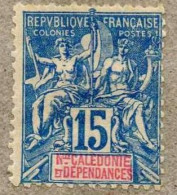 NOUVELLE-CALEDONIE  : Allégories - Papier Teinté - Légende En Rouge - Unused Stamps