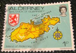 Alderney 1983 Map Of Alderney 1p - Used - Alderney
