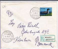 ISLANDE - 1967 - ENVELOPPE FDC RECOMMANDEE De REYKJAVIK - OISEAUX - Brieven En Documenten