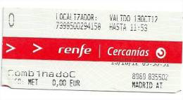 Ticket Renfe Spain Train Cercanias - Europe
