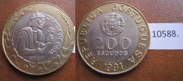 Portugal 200 Escudos  1991 , Bimetalica - Otros – Europa