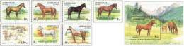 1993 AZERBAIJAN HORSES 7V+MS - Azerbaïjan