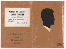 - Calendrier 1967 - Salon De Coiffure, André CORMIER à ROUEN. - - Tamaño Pequeño : 1961-70