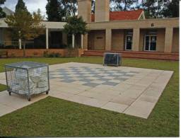 1 X Giant Chess Board Postcard - University Of Western Sydney. Campbelltown Campus - Schach