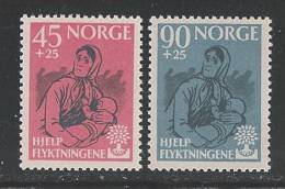 NORVEGIA - 1960 - 2 VALORI NUOVI S.T.L. EMISSIONE DEDICATA ALL'ANNO MONDIALE DEL RIFUGIATO - IN OTTIME CONDIZIONI. - Unused Stamps