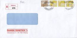 ## Denmark DANISH GENETICS A/s Registered Recommandée Einschreiben VILDBJERG Label 2002 Cover Brief High Value Franking - Lettres & Documents