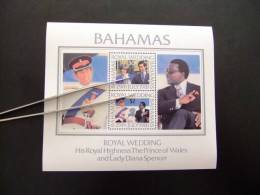 BAHAMAS 1981 MARIAGE ROYAL CHARLES ET DIANA BODA REAL Yvert Nº 33 ** BLOC - Bahama's (1973-...)