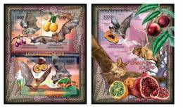 CENTRAL AFRICA 2012 - Bats & Fruits M/S + S/S Official Issue - Frutta