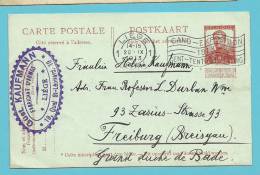 Entier Met Stempel LIEGE , Met Privestempel GUST. KAUFMANN / FABRICANT D'ARMES - Postkarten 1909-1934