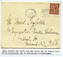 Lettre Avec Cad SOUTHAMPTON PAQUEBOT / Postée à Bord D'un Paquebot De La CUNARD LINE / 26 Février 1926 - Storia Postale