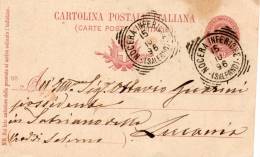 1896 CARTOLINA   CON ANNULLO NOCERA INFERIORE  SALERNO - Stamped Stationery