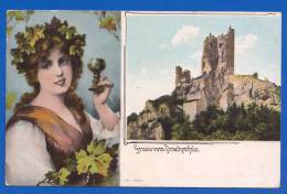 Deutschland; Königswinter; Drachenfels; Litho Art-Nouveau; 1910 - Koenigswinter