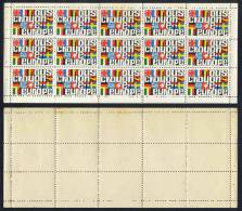 ERINNOPHILIE - EUROPE - DRAPEAUX  / 1977 BLOC DE 15 VIGNETTES (ref 622) - Blocks & Sheetlets & Booklets