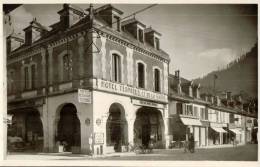 CPSM SAINT LAURENT DU PONT , Hotel Terminus De La Gare - Saint-Laurent-du-Pont