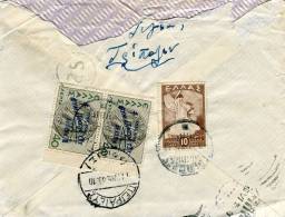 Greece- Cover Posted From Tripolis [canc.9.6.1945 Type XX, Trans.10.6, Arr.11.6 Type XV] To Piraeus (top Creased) - Maximumkarten (MC)