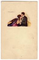 ILLUSTRATORS S. BOMPARD ITALY ART DECO A COUPLE Nr. 433-3  OLD POSTCARD - Bompard, S.