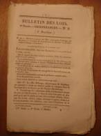 BULLETIN DES LOIS Du 11 FEVRIER 1832 - ABATTAGE BESTIAUX ET PROFESSION DE BOUCHER CHARCUTIER A ORANGE DANS LE VAUCLUSE - Décrets & Lois