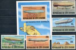 Cote D'Ivoire                     434/438  **  +  Bloc  8  **        Zeppelin - Côte D'Ivoire (1960-...)