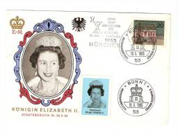 CPA : Munich - Allemagne  : Visite De La Reine Elizabeth 2 Le 18/05/65 : Timbre 1er Jour - Sonstige & Ohne Zuordnung