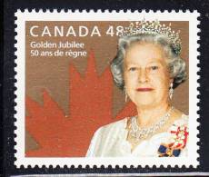 Canada MNH Scott #1932 48c Queen Elizabeth II Golden Jubilee - Unused Stamps