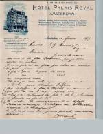 Entête  10/02/1907  -  AMSTERDAM  ( Pays Bas )  -  NAAMLOOZE  VEN  VENNOOTSCHAP  -  Hôtel  PALAIS  ROYAL - Niederlande