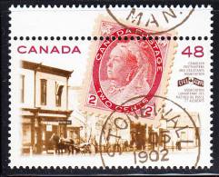 Canada MNH Scott #1956 48c Post Office, Stonewall MB; 2c Victoria Stamp, 1902 Datestamp With Tab At Top - Unused Stamps