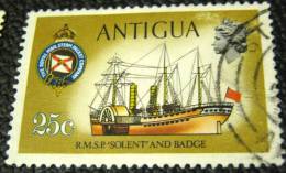 Antigua 1970 RMSP Solent And Badge 25c - Used - 1960-1981 Autonomie Interne