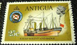 Antigua 1970 RMSP Solent And Badge 25c - Used - 1960-1981 Autonomie Interne