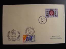 ROYAUME UNI  UK THE QUEENS SILVER JUBILEE 1977 CONSEIL DE L´EUROPE EUROPA PARLAMENT - Storia Postale