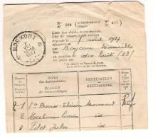Obl Sur Doc. De Mormont 07/08/1937 - Poste Rurale