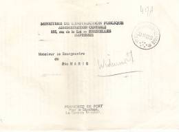 Obl Sur Doc. De St-Marie-sur-Semois  30/11/1953 - Correo Rural