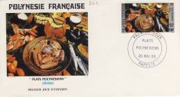 FDC  POLYNÉSIE  1986 TAHITI   PLATS POLYNESIENS # CUISINE # FAFARU # POISSONS # - FDC