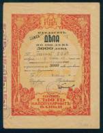 6K129 Share Action Aktie  5000 Lv. COOPERATIVE BANK 1945 Union Popular Bank  Bulgaria Bulgarie Bulgarien Bulgarije - Bank & Insurance