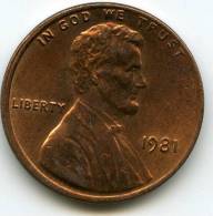 Etats-Unis USA 1 Cent 1981 KM 201 - 1959-…: Lincoln, Memorial Reverse