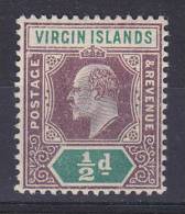 British Virgin Islands 1904 Mi. 26     ½ P King Edward VII. MH* - Iles Vièrges Britanniques