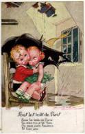 Mauzan Illustrateur Enfants Amoureux  Parapluie 1940  état Superbe - Mauzan, L.A.