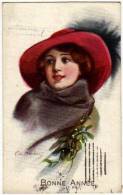 Barber Illustrateur Tête Femme Chapeau Gui  BKWI 1910  état Superbe - Barber, Court